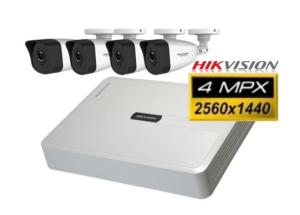 KIT HIKVISION NVR 8 CANALES POE 4 CAMARAS BULLET  4MPX