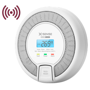 Detector de CO autónomo X-Sense Permite conectar 24 detectores por RF 868MHz