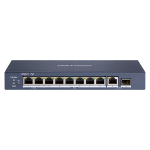 Switch Hi-PoE Hikvision 8 puertos PoE + 1 Uplink RJ45 + 1 Uplink SFP