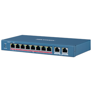      Switch PoE Hikvision 8 puertos 10/100 Mbps PoE + 2 Gigabit RJ45